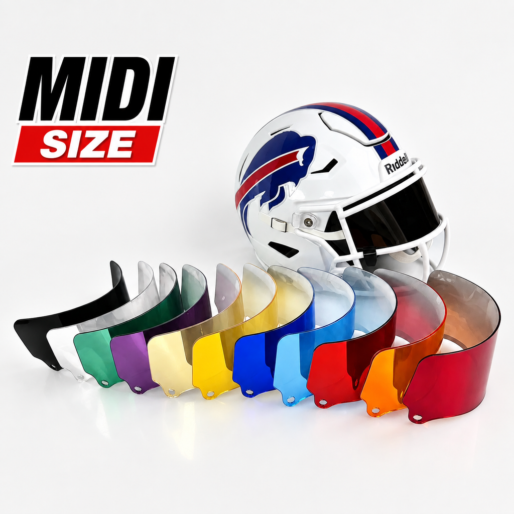 Riddell MIDI Mid-Size SpeedFlex Acrylic Chrome Mirror Visor + Clips