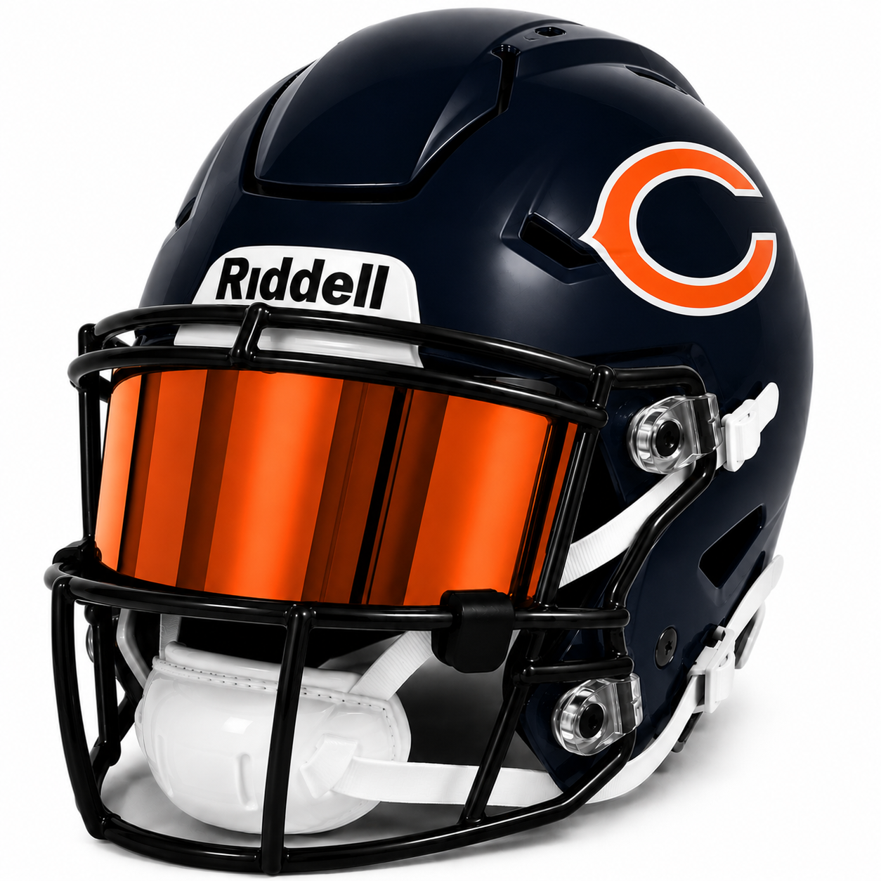 Riddell MIDI Mid-Size SpeedFlex Acrylic Chrome Mirror Visor + Clips
