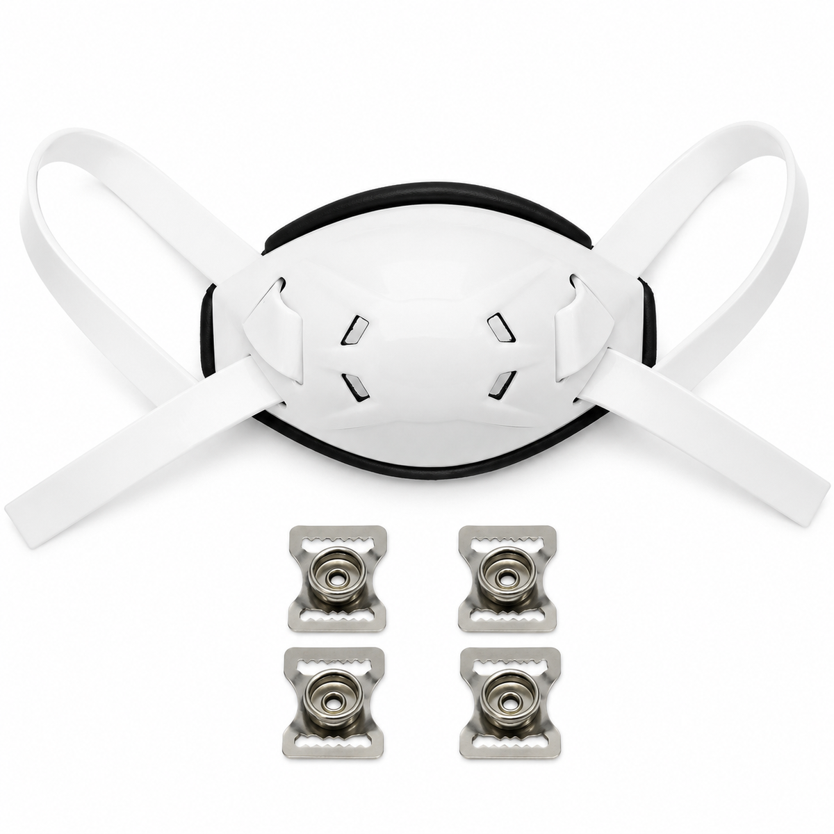 Chrome Hard Cup Football Chin Strap – 4-Point Low Mount – Adult M/L