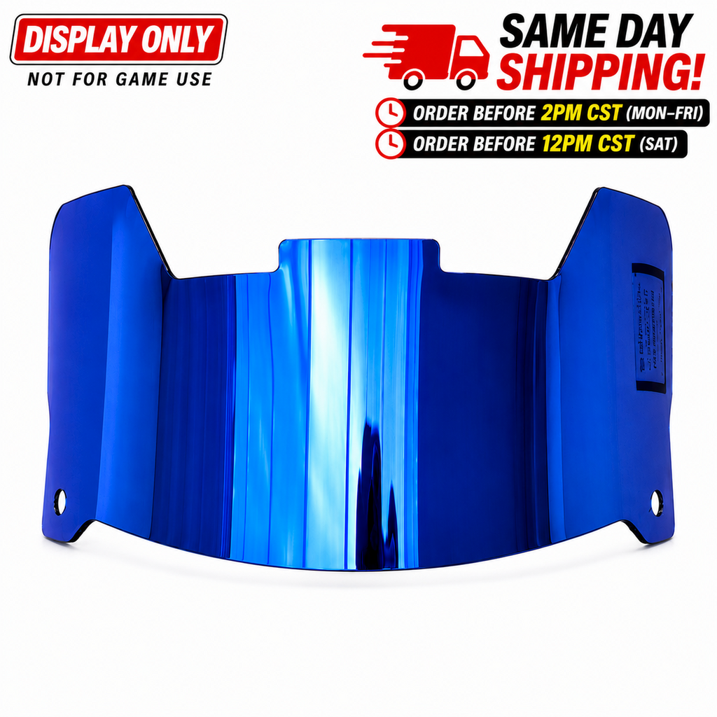 Full Size Acrylic Chrome Mirror Football Helmet Visor + Quick Clips – DISPLAY ONLY