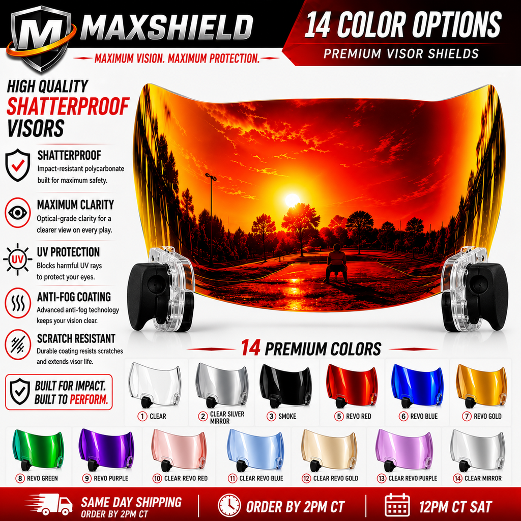 MaxShield Football Helmet Visor + Quick Clips