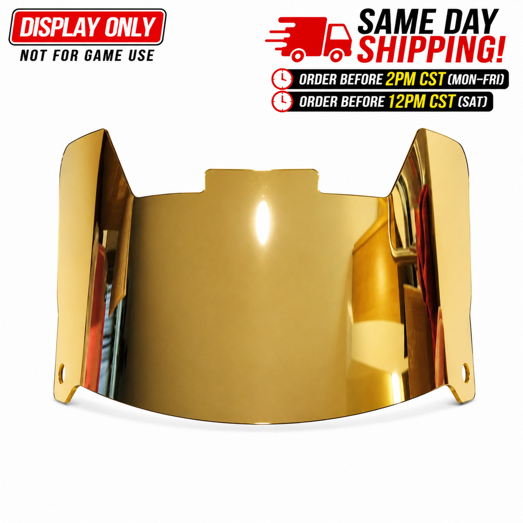 Full Size Acrylic Chrome Mirror Football Helmet Visor + Quick Clips – DISPLAY ONLY