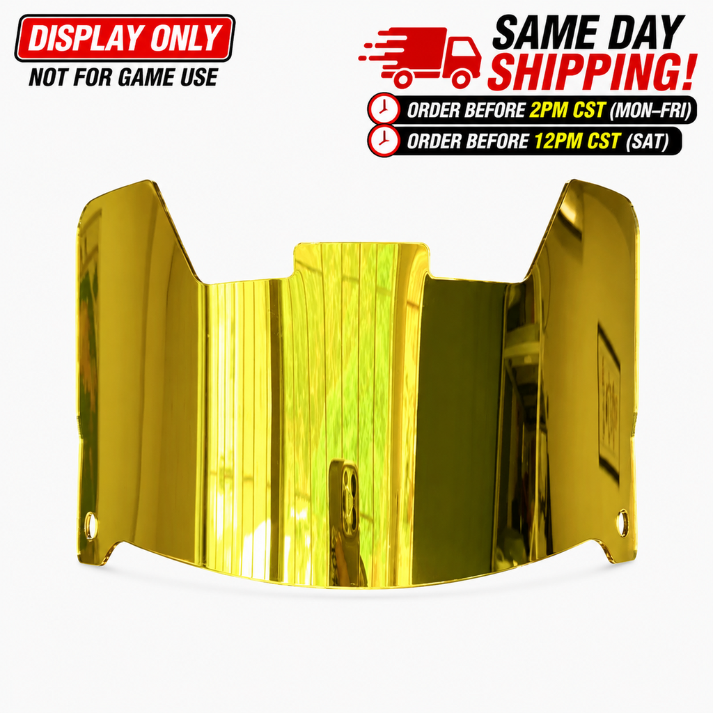 Full Size Acrylic Chrome Mirror Football Helmet Visor + Quick Clips – DISPLAY ONLY