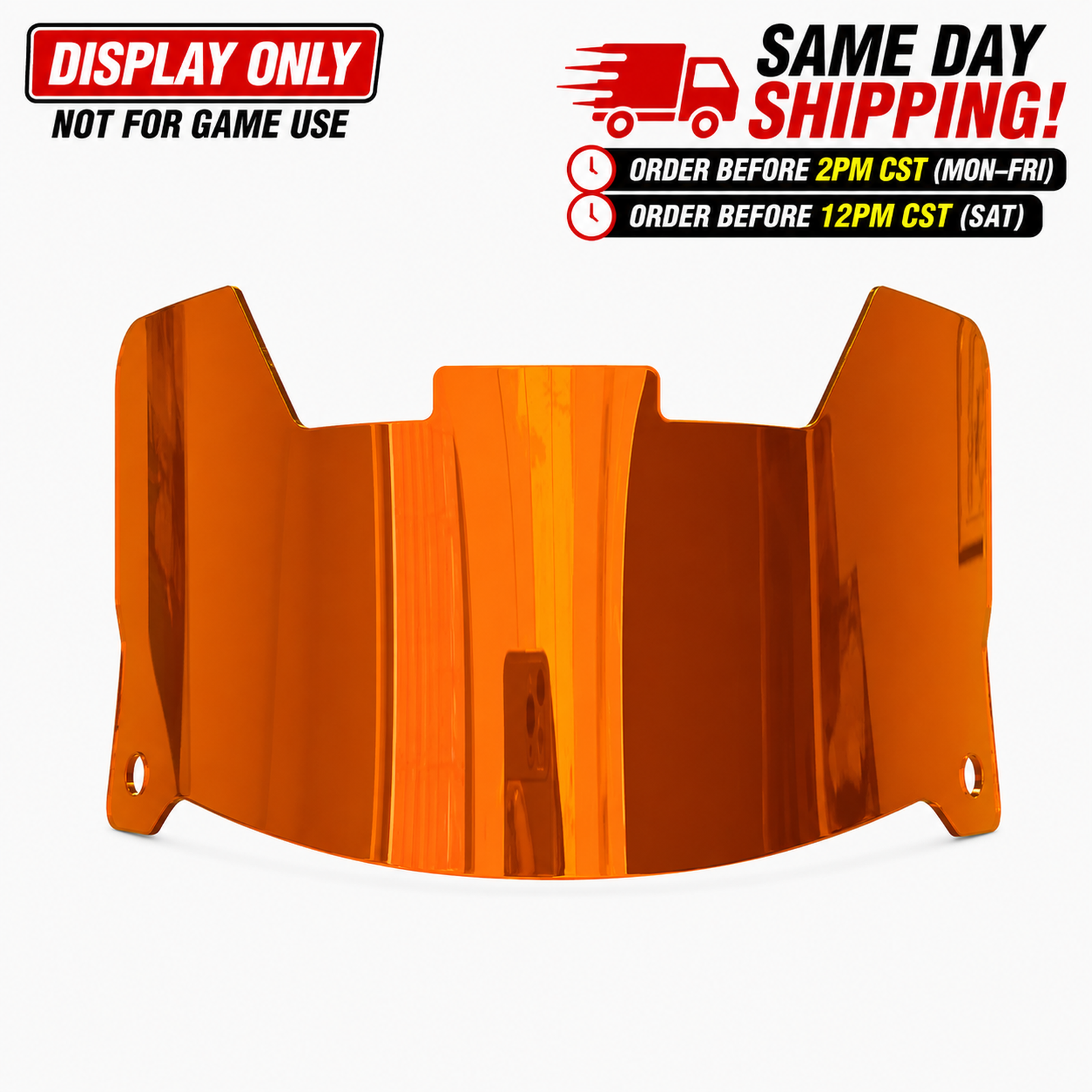 Full Size Acrylic Chrome Mirror Football Helmet Visor + Quick Clips – DISPLAY ONLY
