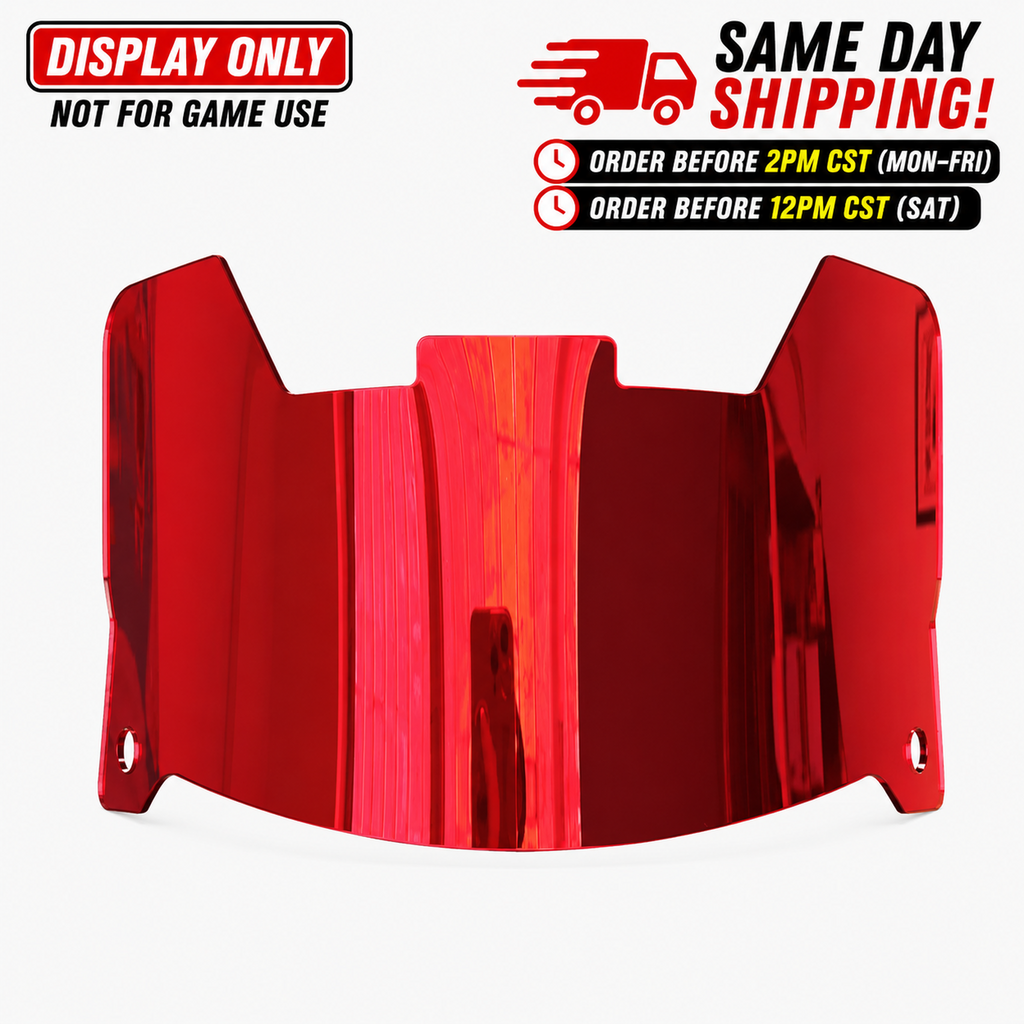 Full Size Acrylic Chrome Mirror Football Helmet Visor + Quick Clips – DISPLAY ONLY